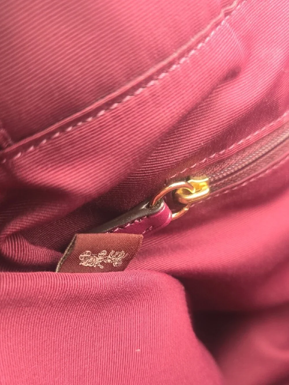 Coach Plum/Pink Varsity Stripe Ava Large Shoulder Bag W/ Gold Hardware (EUC)💖💜 - Picture 13 of 16